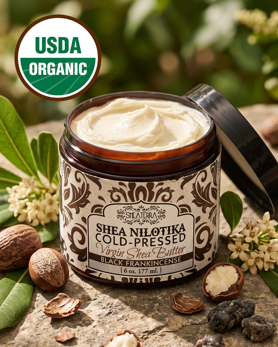 Shea Nilotika Cold-Pressed Virgin Shea Butter BLACK FRANKINCENSE