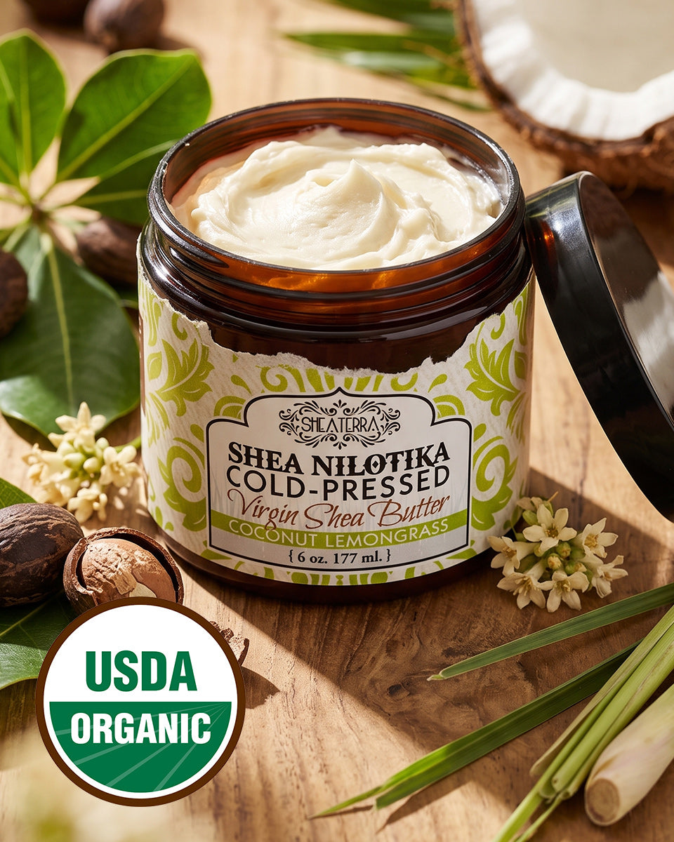 Shea Nilotika Cold-Pressed Virgin Shea Butter COCONUT LEMONGRASS