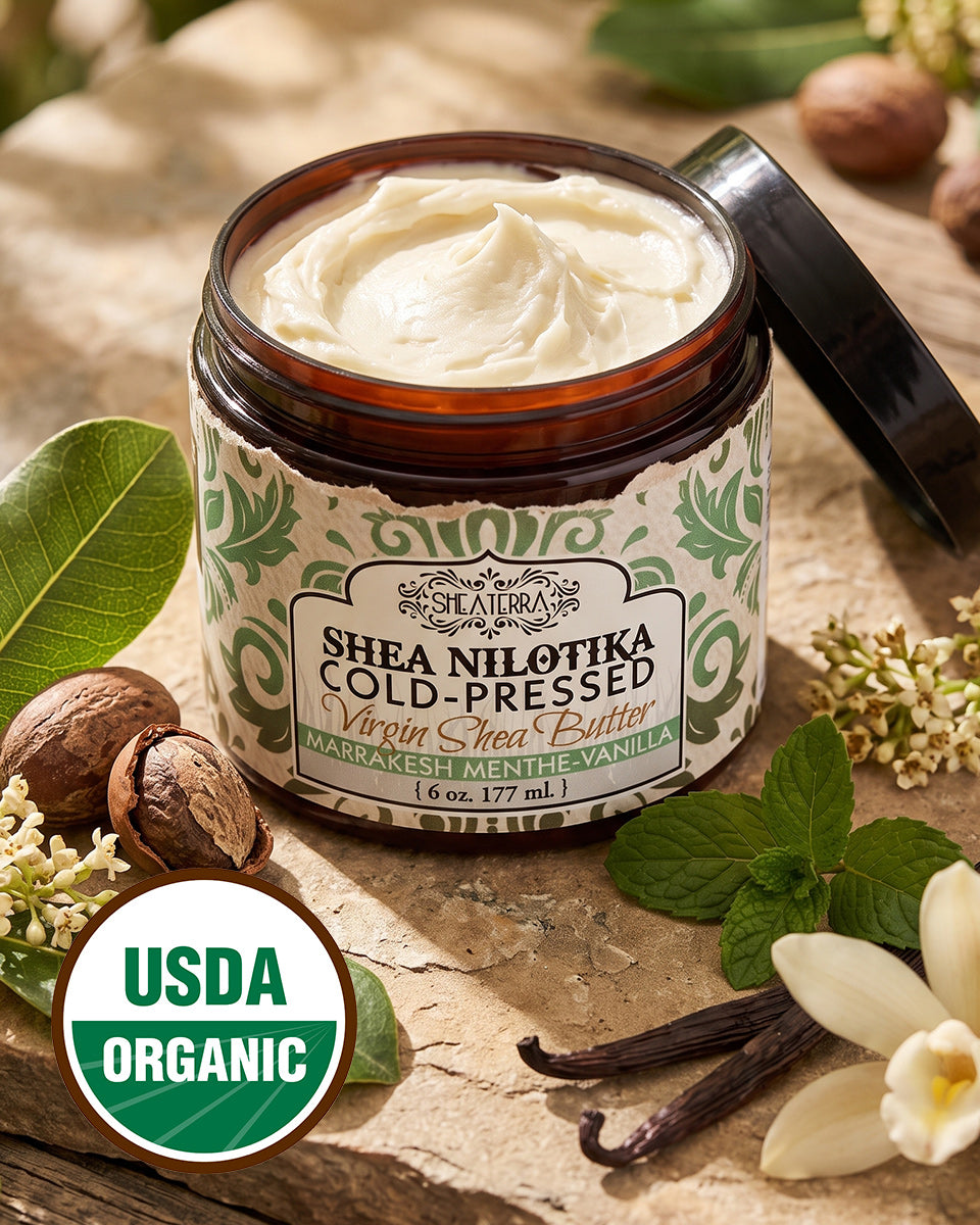 Shea Nilotika Cold Pressed Virgin Shea Butter MARRAKESH MENTHE VANILLA
